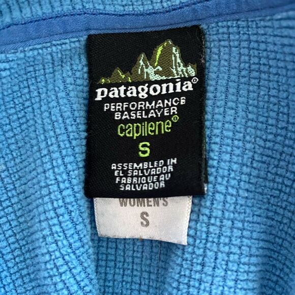Patagonia Capilene Base Layer half Zip 1/4 Long Sleeve Blue Small - Picture 3 of 5